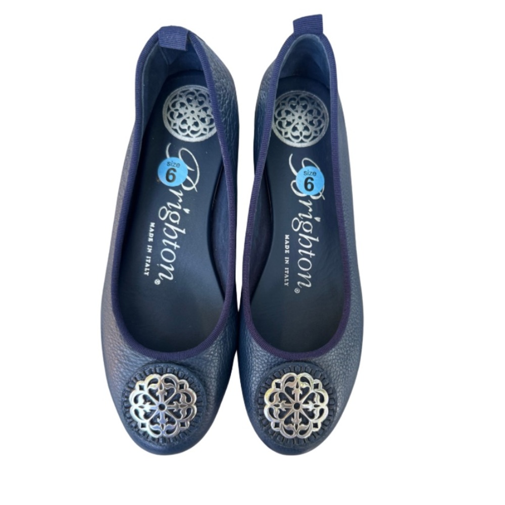 Brighton Aleta Leather Ballerina Flats - Size 6 - Made in Italy